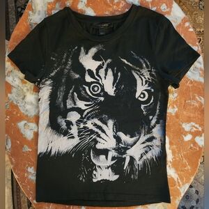 All Saints Women's T-shirt Tiger Print
